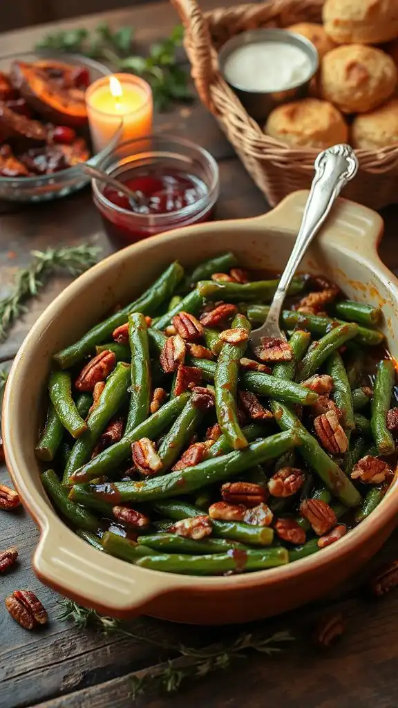maple balsamic green bean casserole