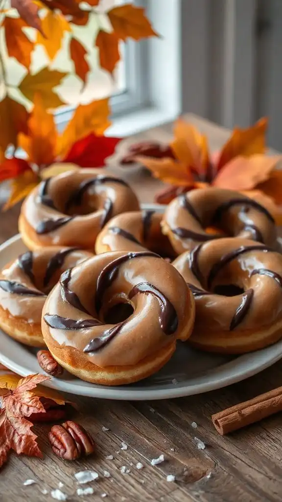 maple chocolate swirl donuts
