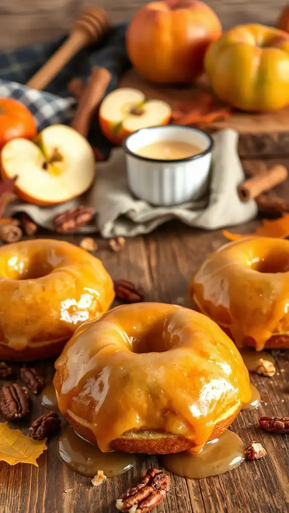 maple glazed apple cider donuts