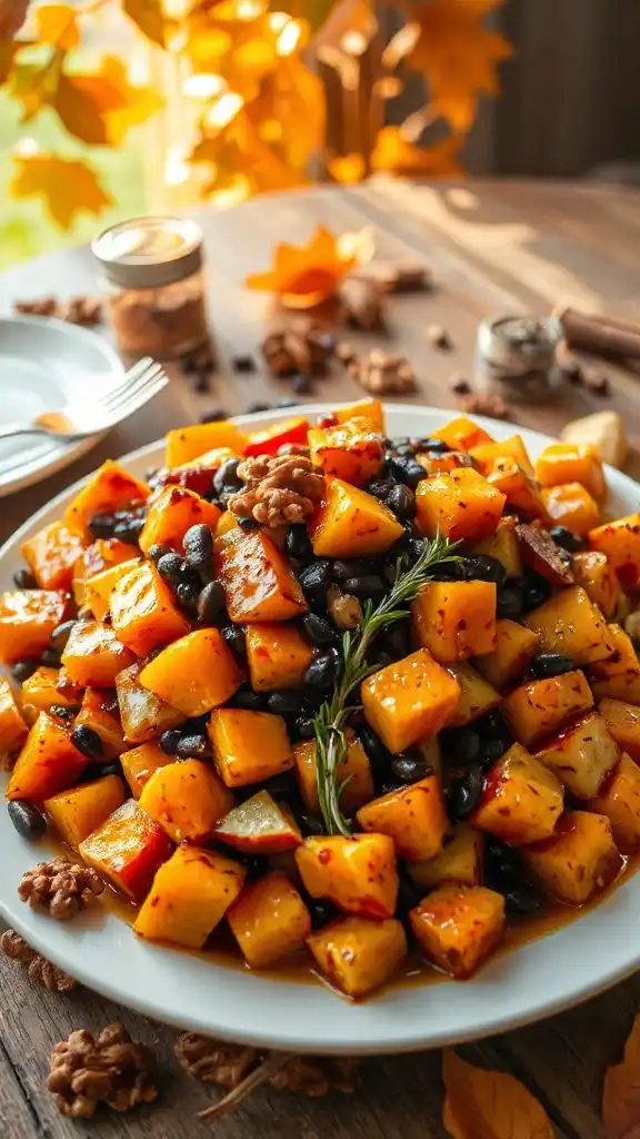 maple glazed butternut squash hash