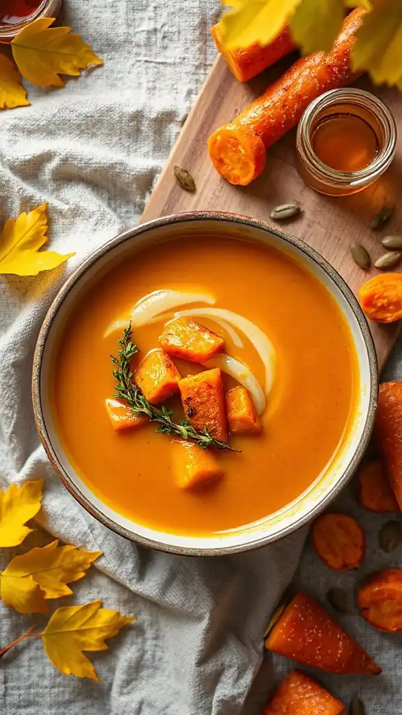 maple glazed carrot onion soup