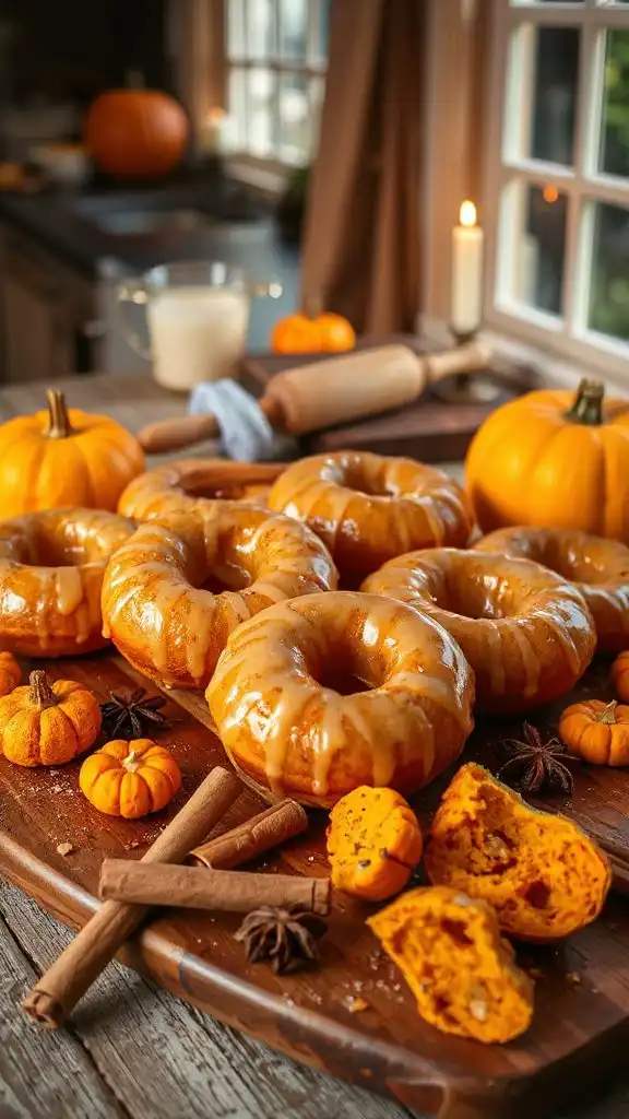 maple glazed pumpkin donuts