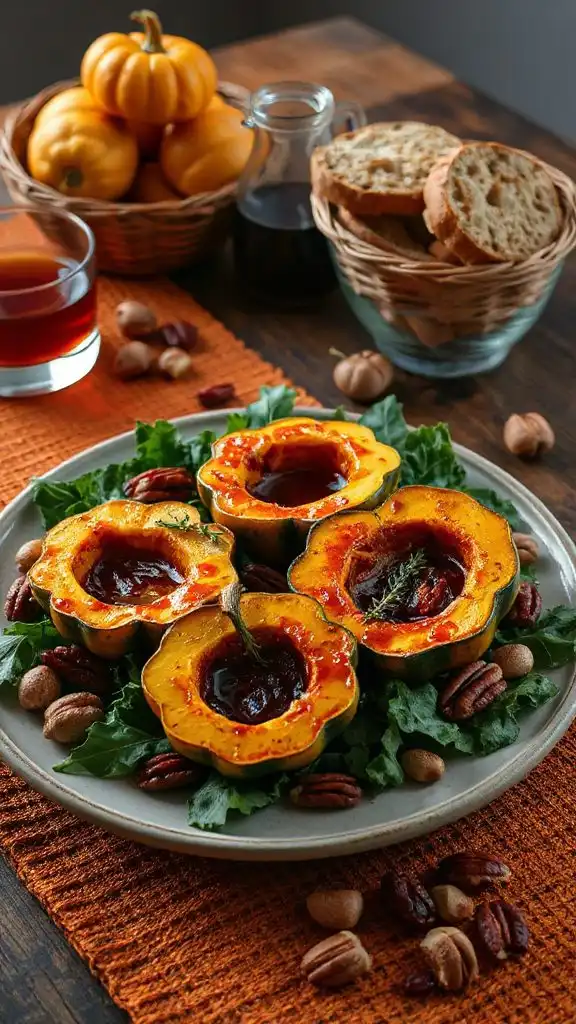 maple glazed roasted acorn squash