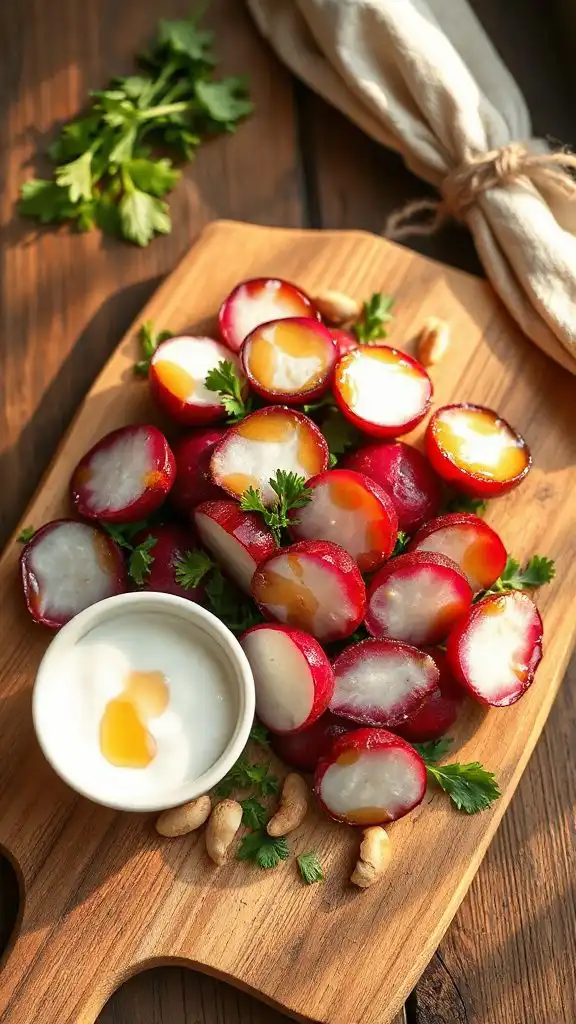 maple glazed roasted radishes dish maple glazed roasted radishes dish