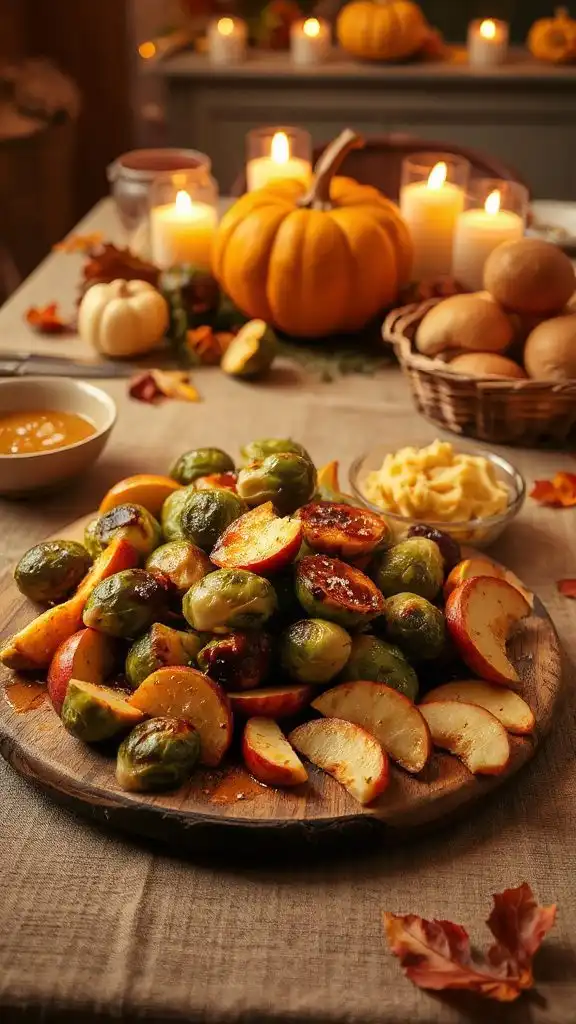 maple glazed sprouts with apples