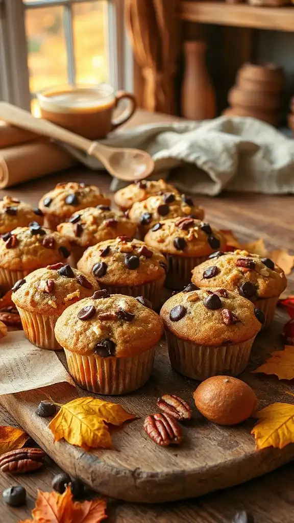 maple pecan chocolate muffins