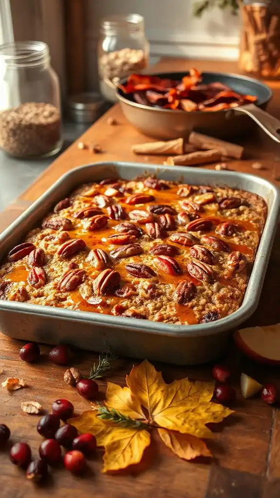 maple pecan oatmeal bake