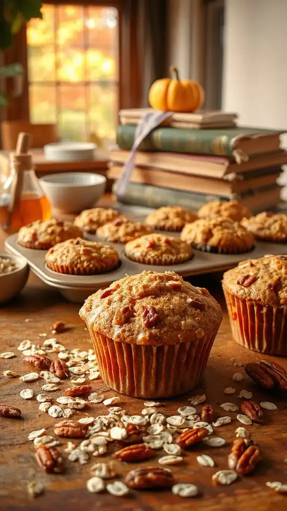 maple pecan oatmeal muffins