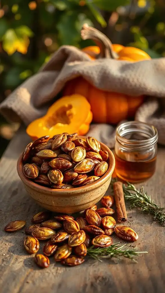 maple roasted pumpkin seeds