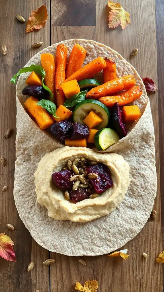maple roasted vegetable wrap