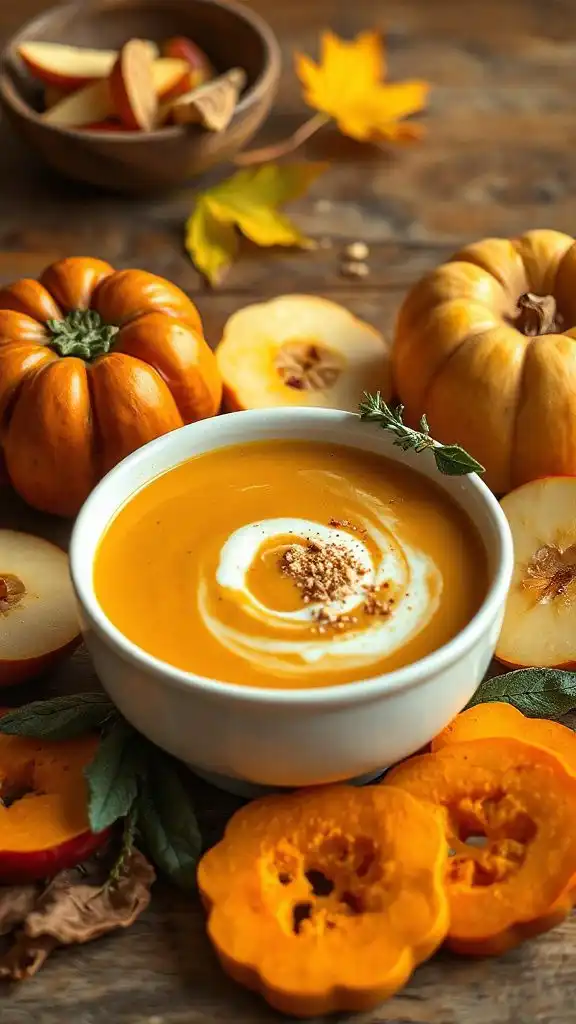 maple sweetened squash apple soup
