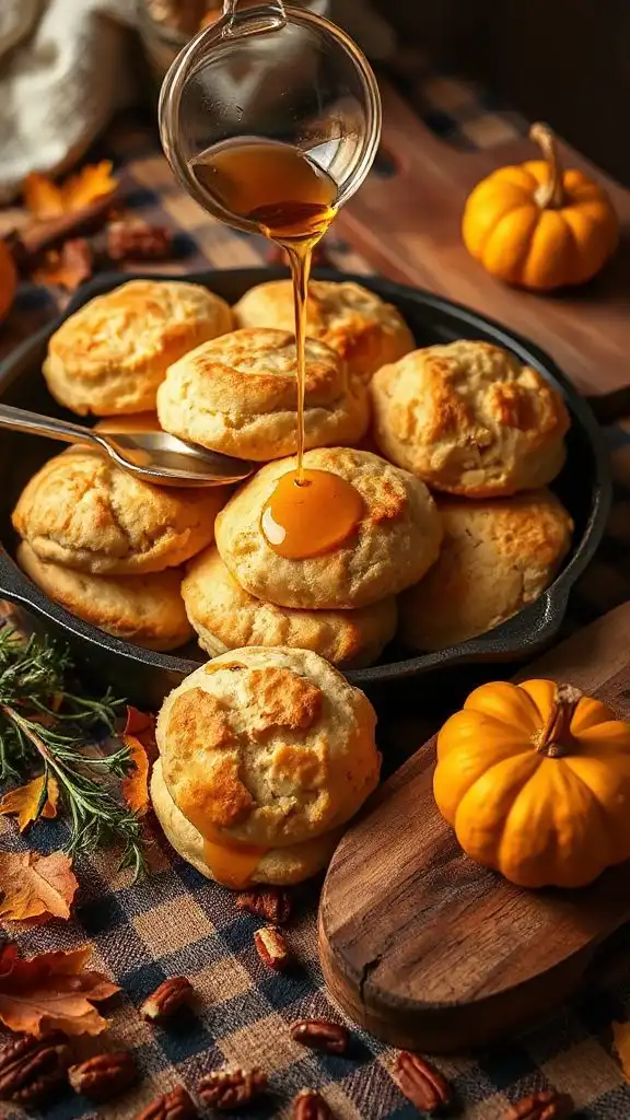 maple syrup drizzled biscuits