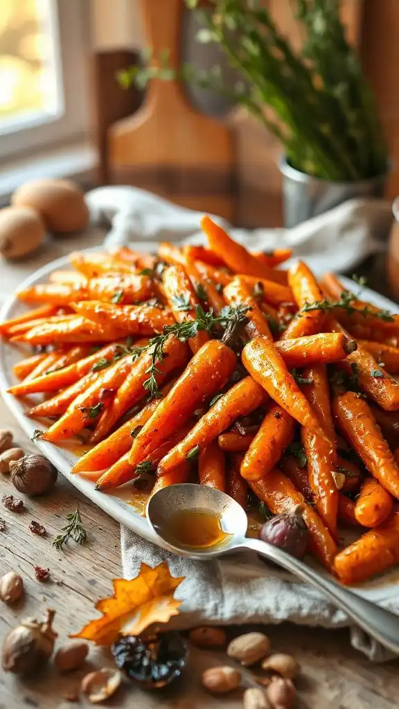 maple thyme roasted carrots