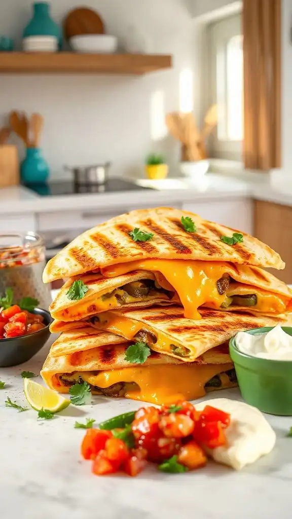 melting cheese in tortillas