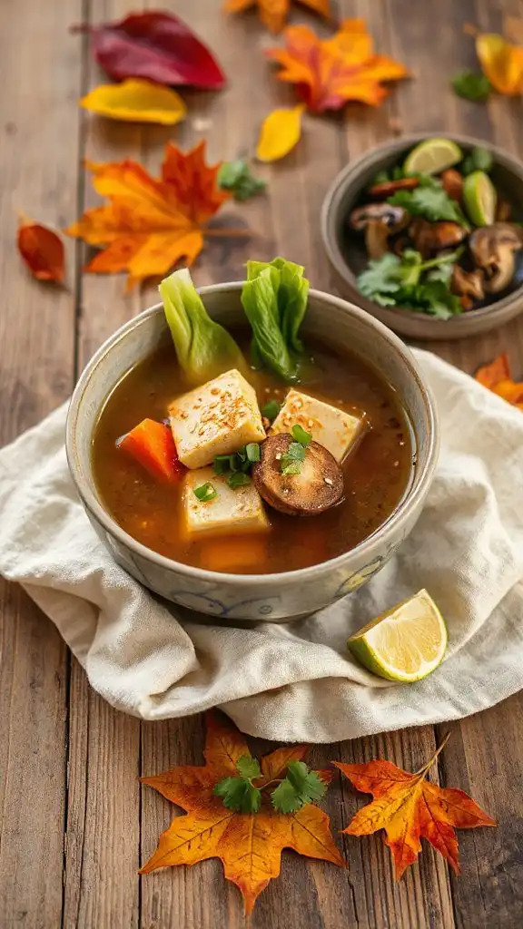 miso ginger tofu vegetable soup