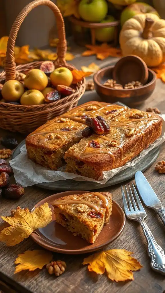 moist walnut date cake