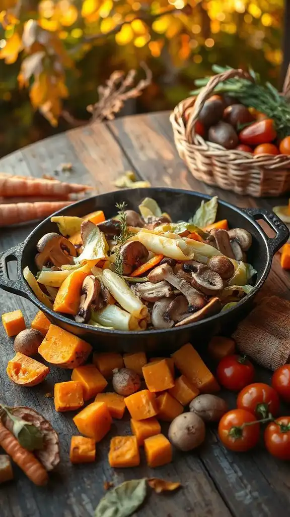 mushroom and leek stir fry
