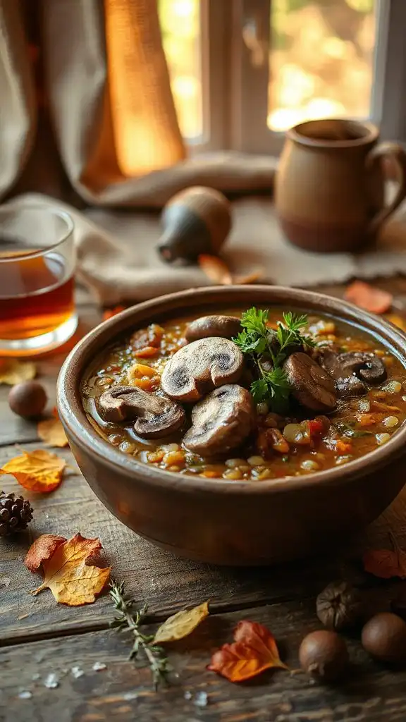 mushroom barley comfort stew