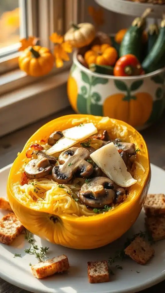 mushroom gruy re stuffed squash