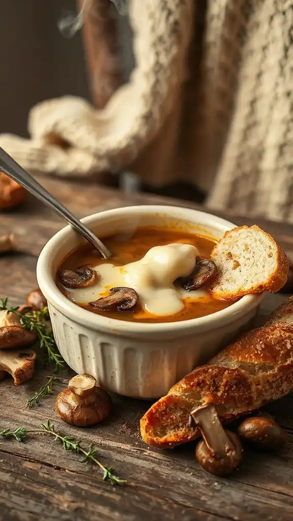 mushroom infused comforting soup