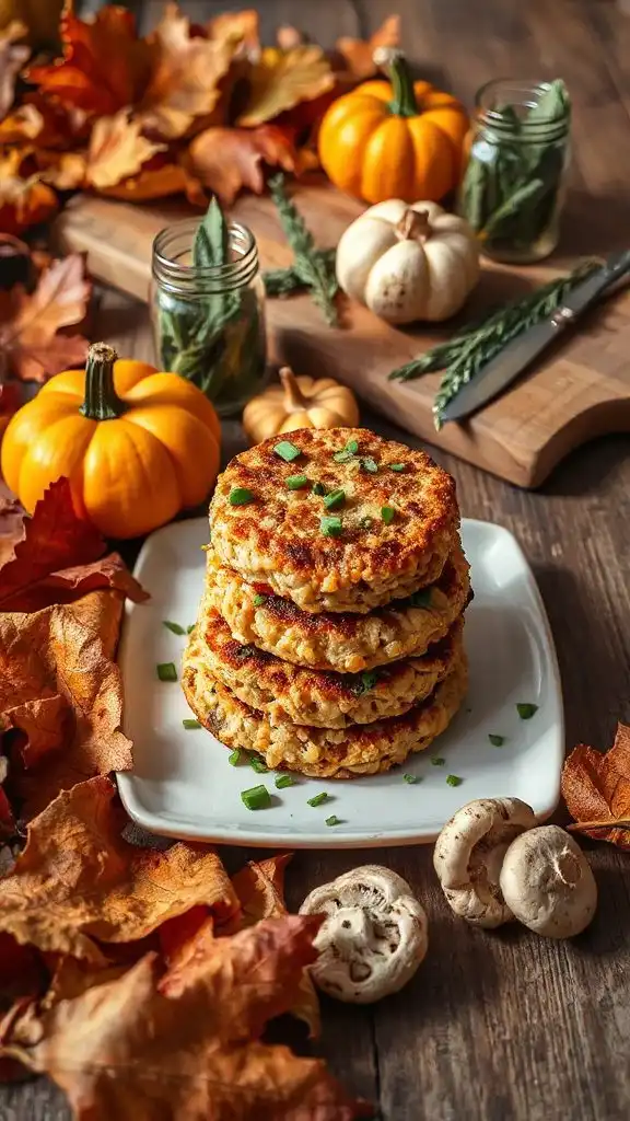 mushroom sage risotto cakes