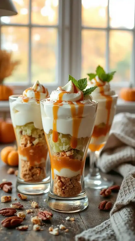 no bake caramel apple parfaits