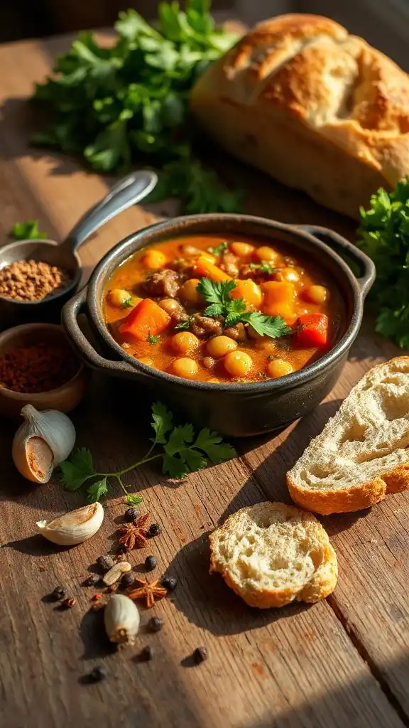 nourishing lentil chickpea stew