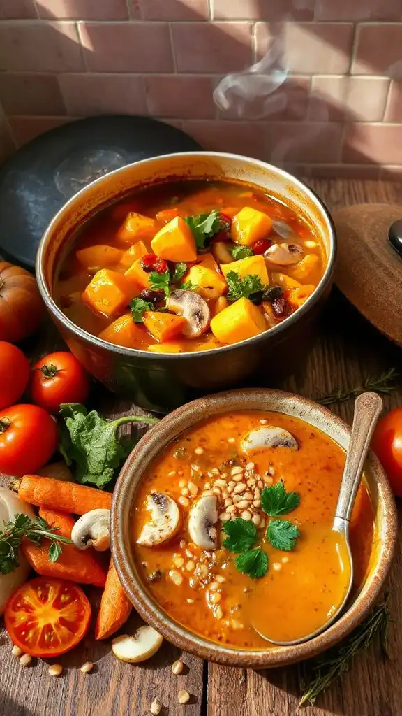 nourishing vegetable barley soup