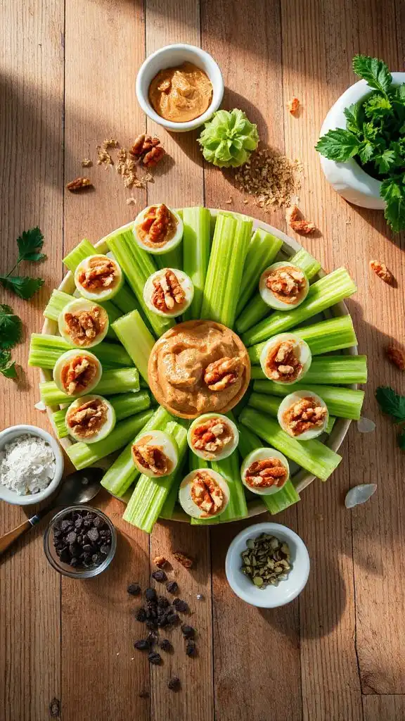 nut butter celery snacks