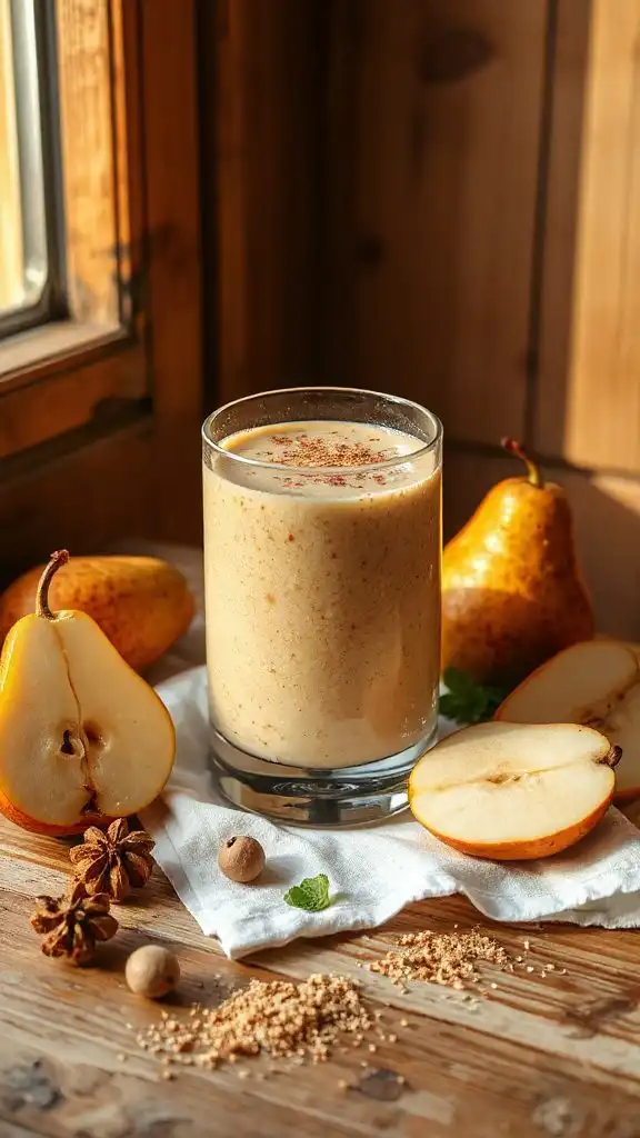 nutmeg vanilla pear smoothie