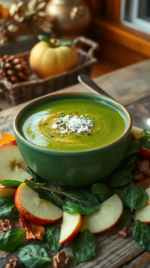nutritious apple spinach soup