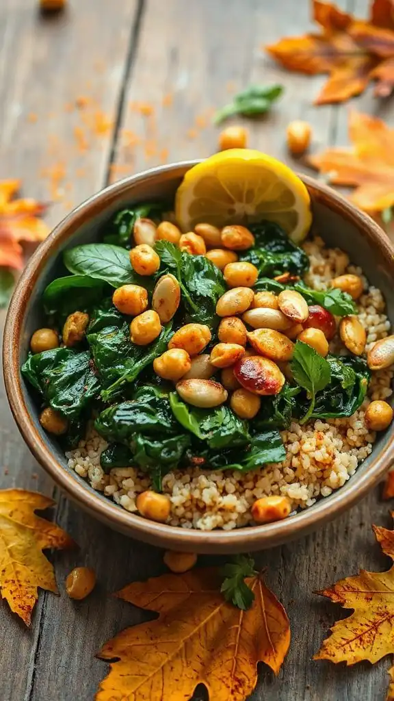 nutritious autumn grain bowl