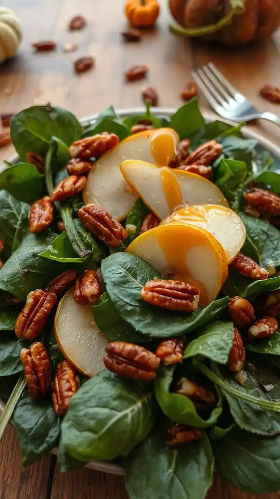 nutritious autumn spinach salad