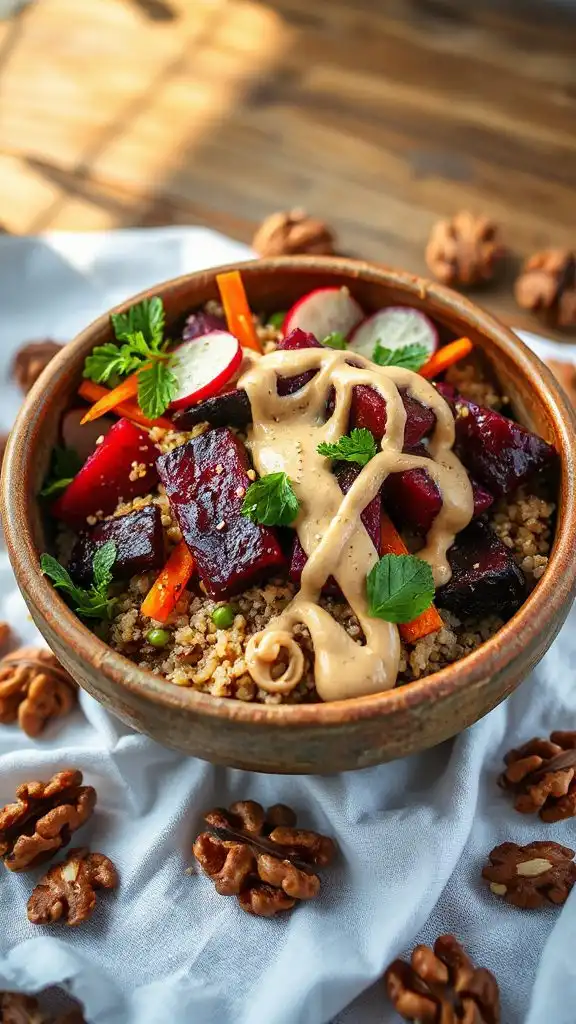 nutritious beet quinoa salad