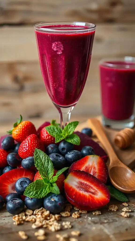 nutritious beetroot berry smoothie