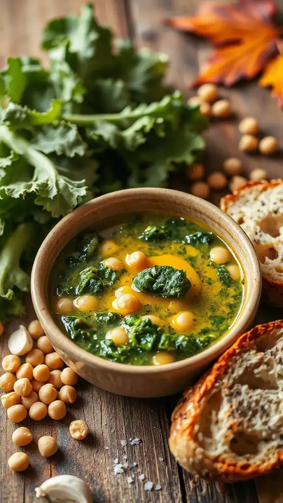 nutritious chickpea kale soup