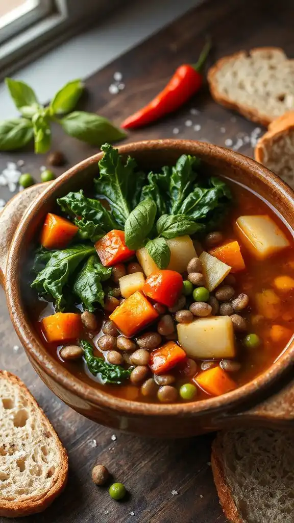 nutritious italian lentil soup