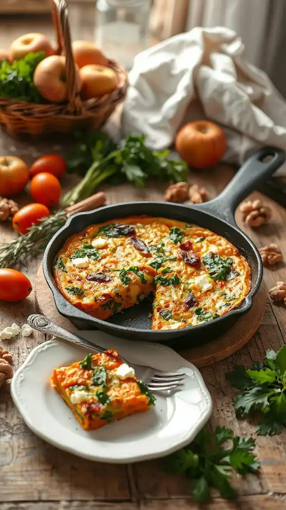 nutritious kale sweet potato frittata
