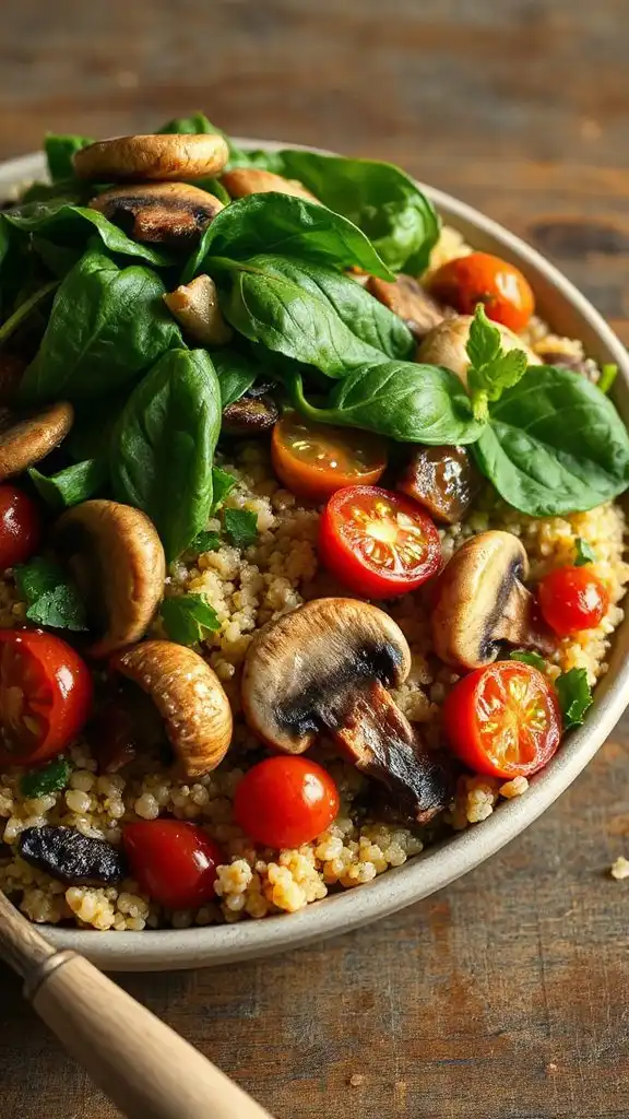 nutritious quinoa spinach salad