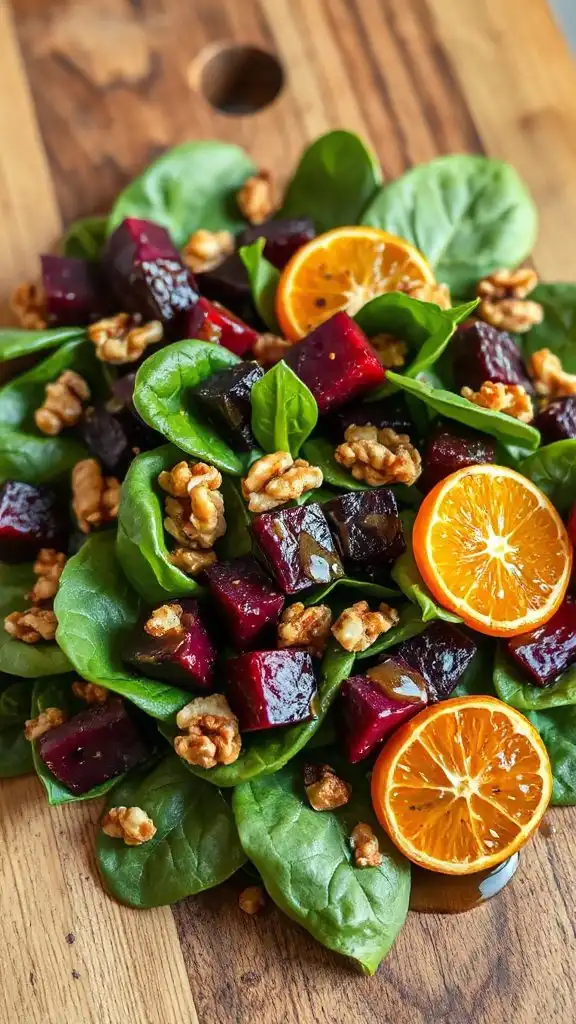 nutritious spinach beet salad