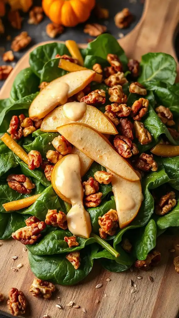 nutritious spinach pear salad