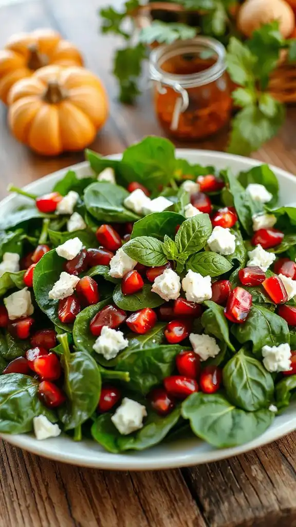 nutritious spinach pomegranate salad