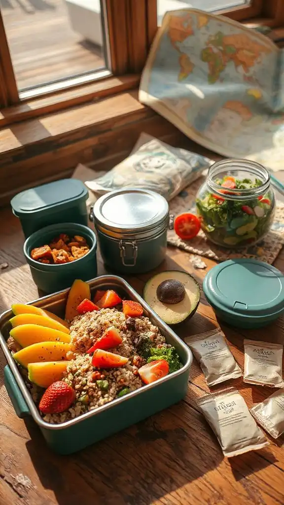 nutritious travel quinoa salad