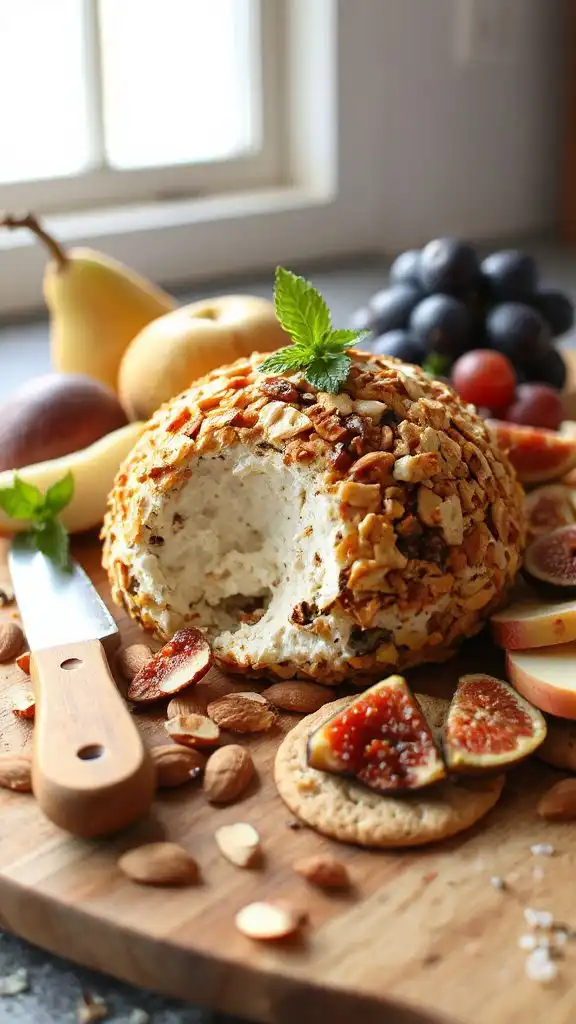 nutty almond fig cheese ball