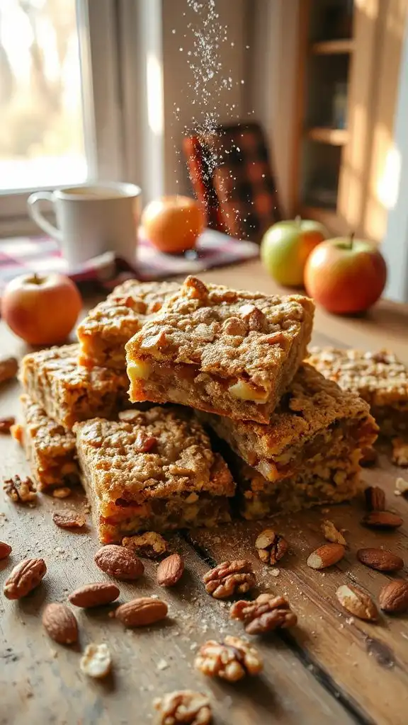 nutty apple oat bars
