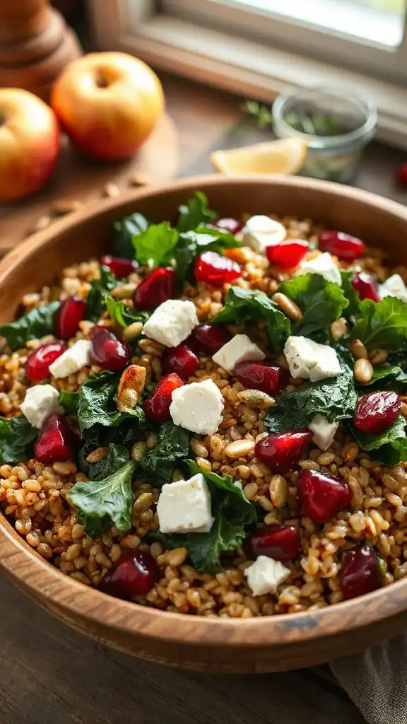nutty farro with kale