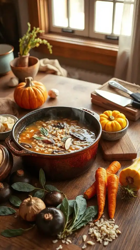 nutty mushroom wild rice soup