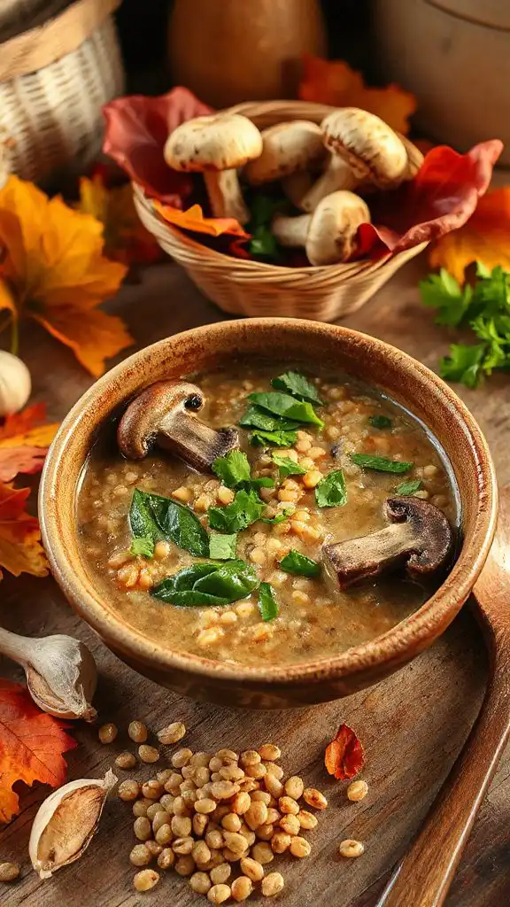 one pot mushroom barley soup