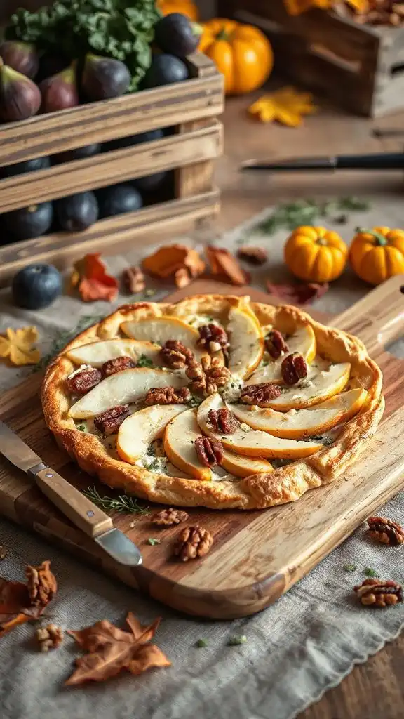pear walnut gorgonzola tart