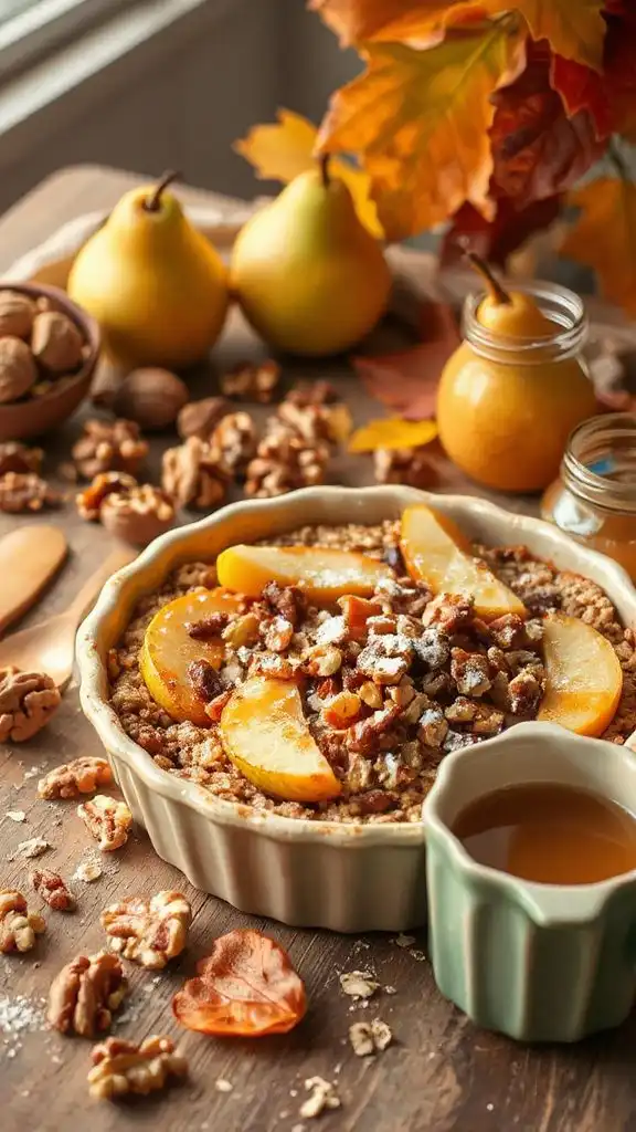 pear walnut oatmeal bake